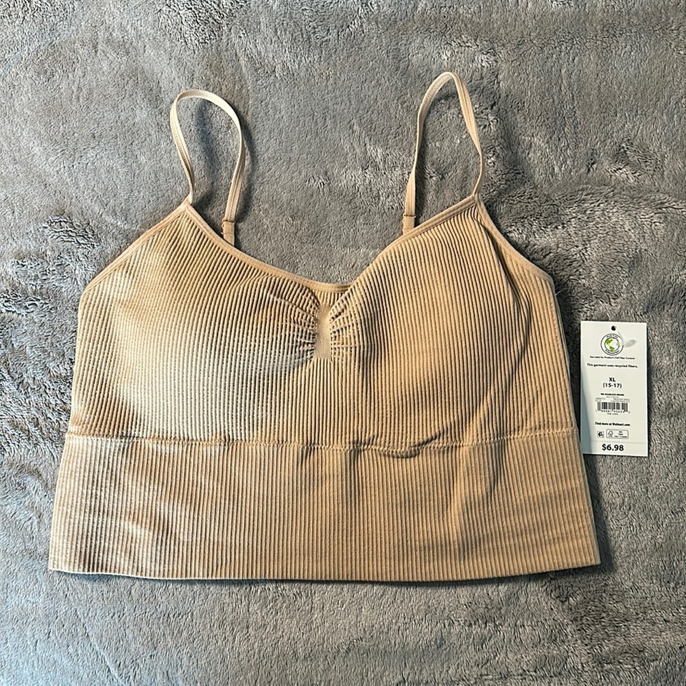 Nude padded tank top